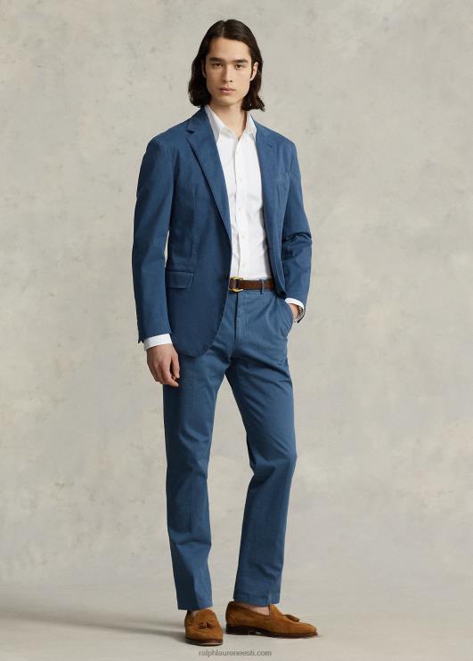 Ralph Lauren mehed rõivavärviga veniv chino ülikonna püksid PR0V1102 klann sinine