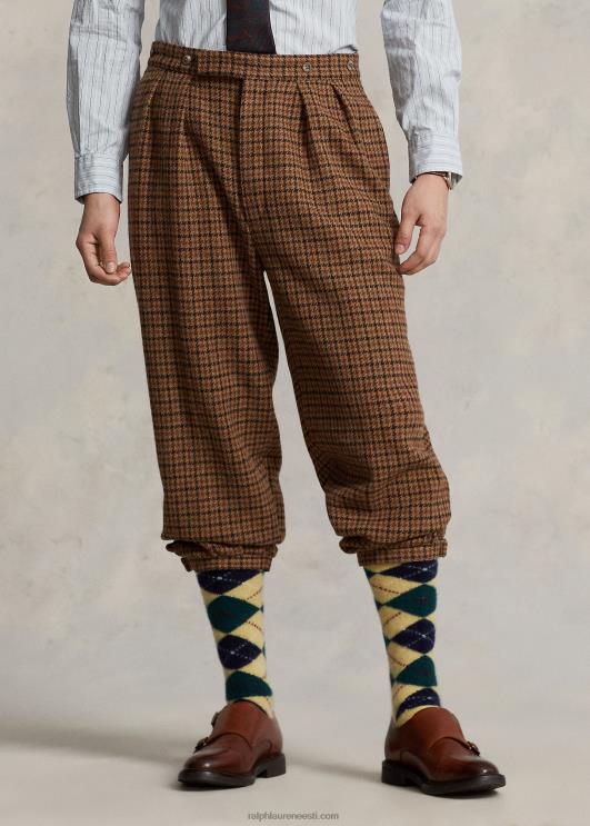 Ralph Lauren mehed ruuduline villane pluss kahe ülikonna püksid PR0V1290 pruun/pruun