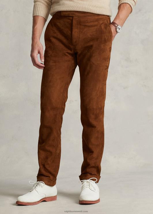 Ralph Lauren mehed seemisnahast ülikonnapüksid PR0V1246 uus kahvatu rusikas