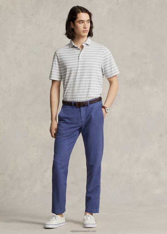 Ralph Lauren mehed sirge lõikega linasest puuvillasest püksist PR0V484 sinine taevas