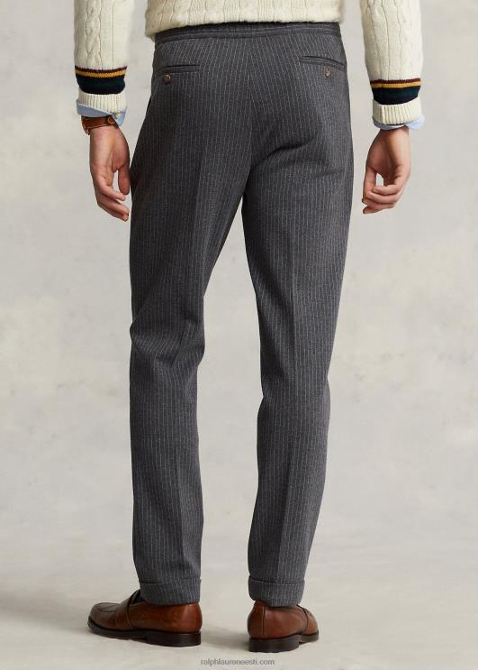 Ralph Lauren mehed triibulised kootud ülikonnapüksid PR0V8599 tumehall