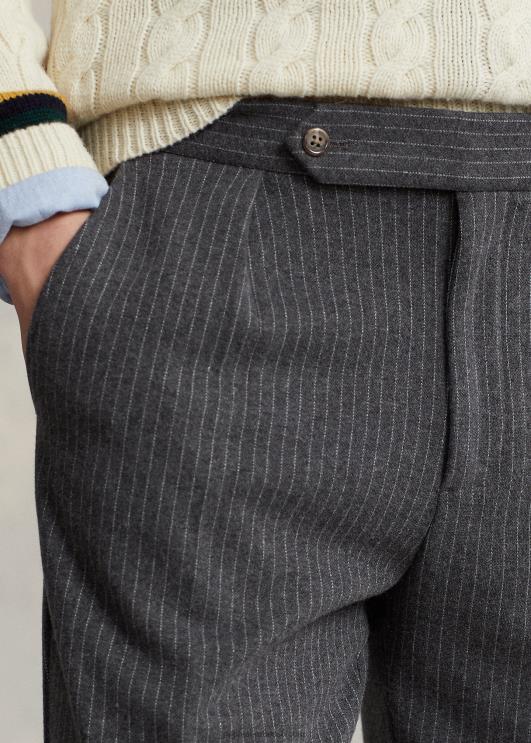 Ralph Lauren mehed triibulised kootud ülikonnapüksid PR0V8599 tumehall