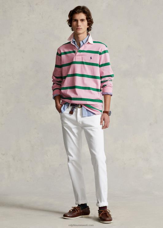 Ralph Lauren mehed ikooniline ragbisärk PR0V690 karmelroosa/optiline roheline