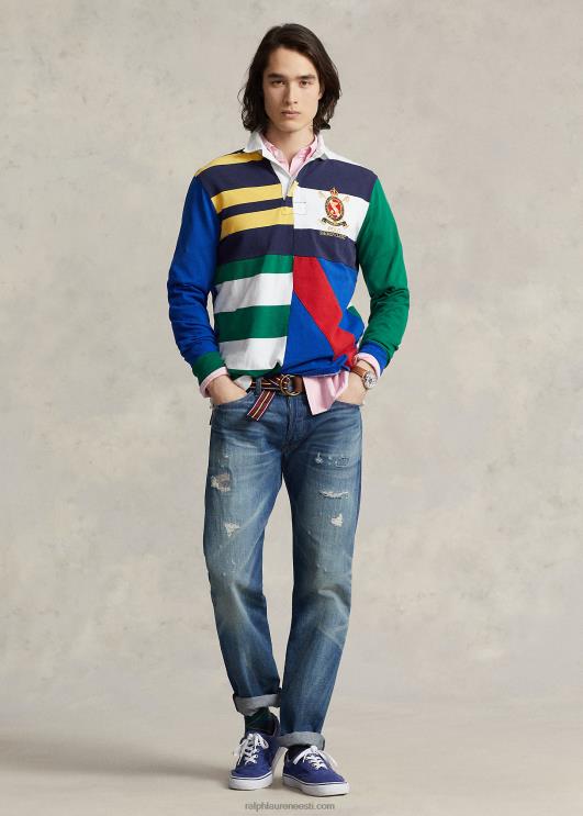 Ralph Lauren mehed klassikaline lapitehnikas trikoo ragbi särk PR0V646 Newporti mereväe multi
