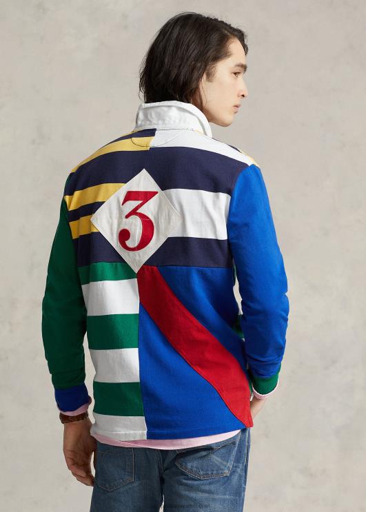 Ralph Lauren mehed klassikaline lapitehnikas trikoo ragbi särk PR0V646 Newporti mereväe multi