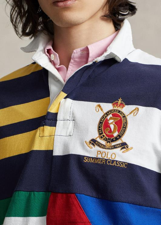 Ralph Lauren mehed klassikaline lapitehnikas trikoo ragbi särk PR0V646 Newporti mereväe multi