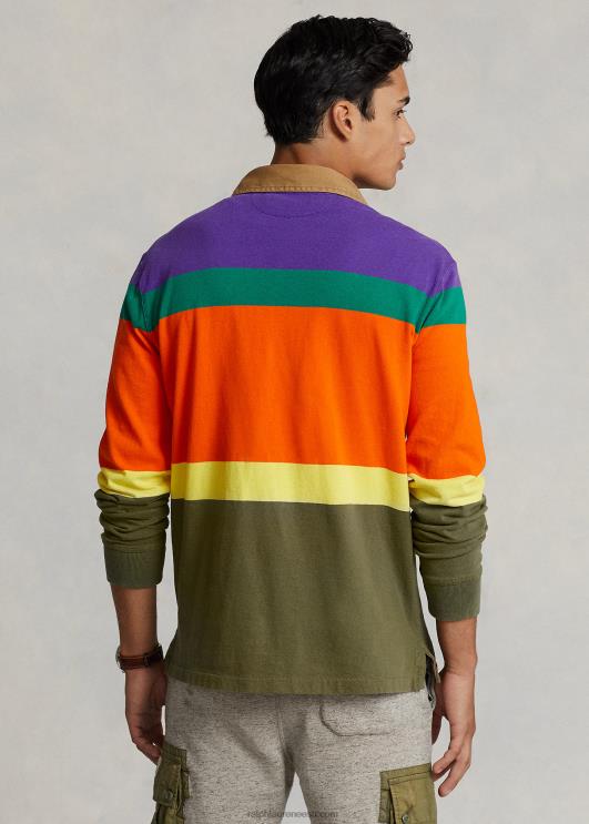 Ralph Lauren mehed klassikaline triibuline trikoo ragbi särk PR0V8480 lilla kaktus multi
