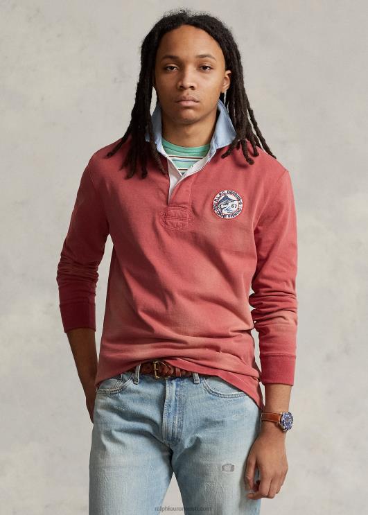 Ralph Lauren mehed klassikaline trikoo ragbi särk PR0V1172 tšillipipar