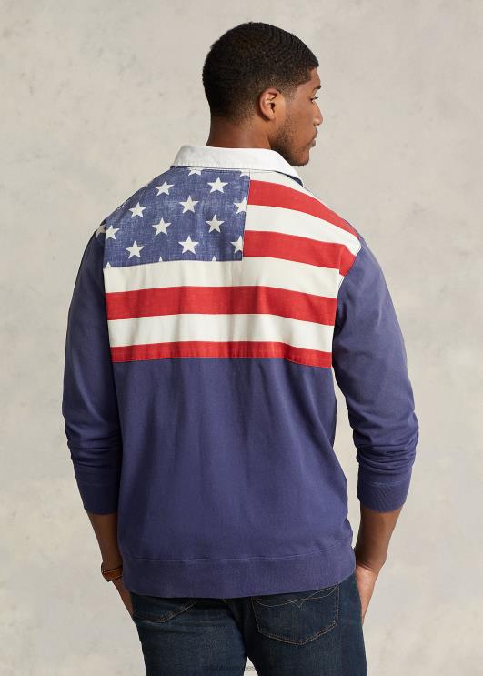 Ralph Lauren mehed lipuga trikoo ragbi särk PR0V1652 paadikuuri merevägi