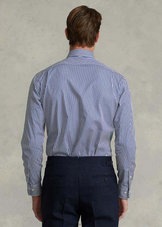 Ralph Lauren mehed custom fit triibuline poplinsärk PR0V883 sinine