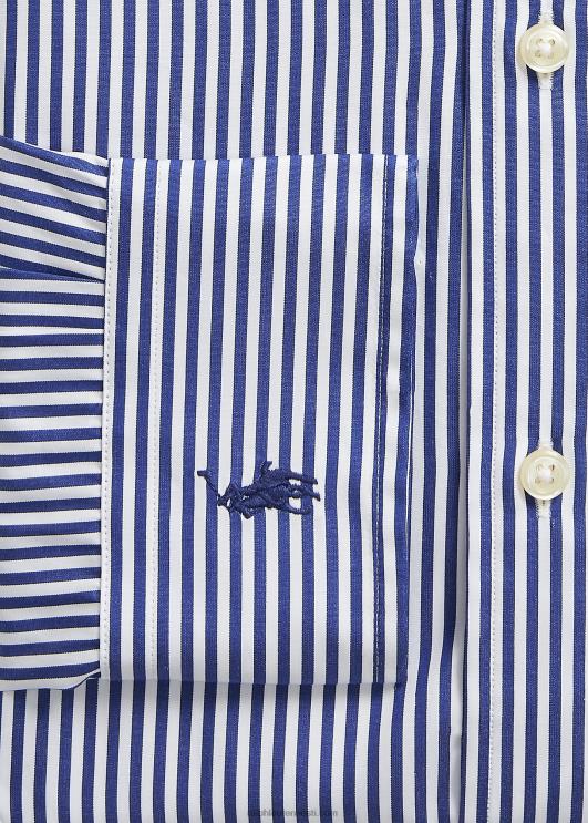 Ralph Lauren mehed custom fit triibuline poplinsärk PR0V883 sinine