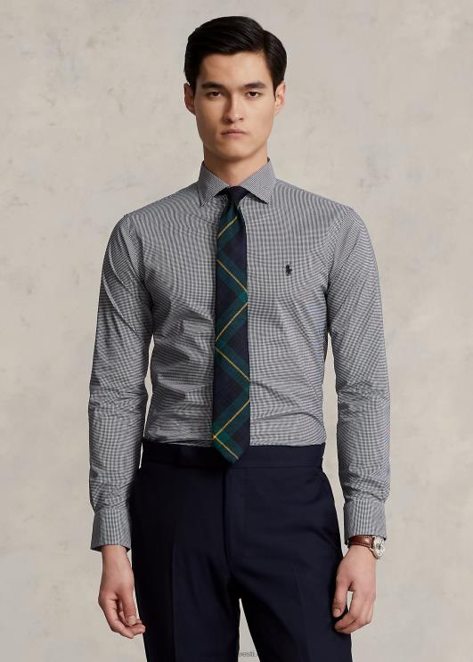 Ralph Lauren mehed kohandatud istuvusega poplinsärk PR0V1037 mini must/valge