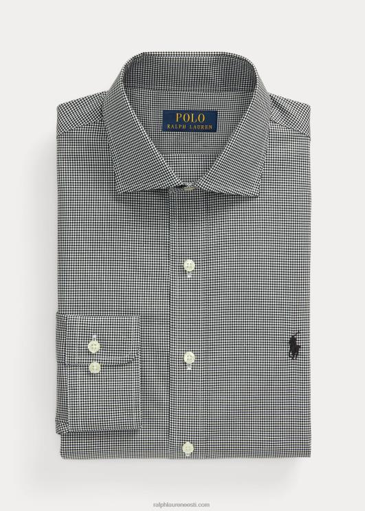 Ralph Lauren mehed kohandatud istuvusega poplinsärk PR0V1037 mini must/valge