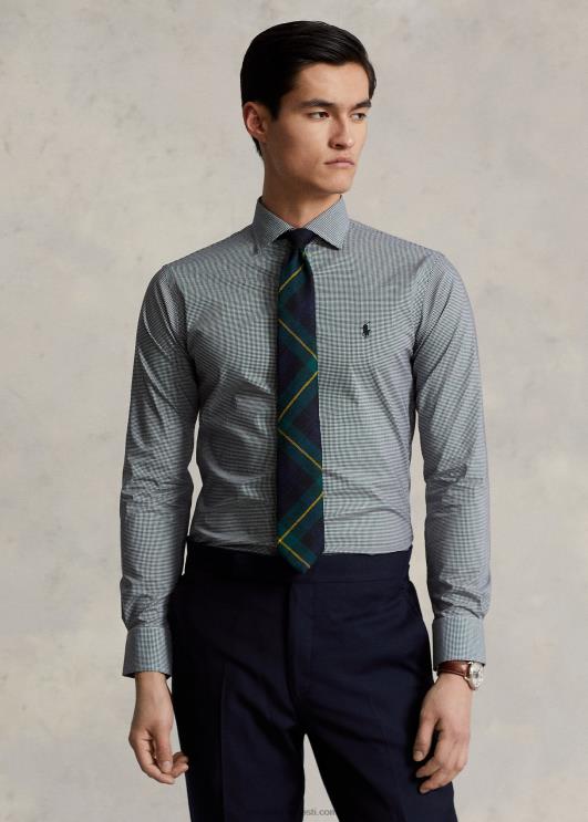 Ralph Lauren mehed kohandatud istuvusega poplinsärk PR0V1037 mini must/valge