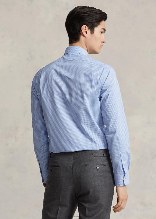 Ralph Lauren mehed kohandatud istuvusega poplinsärk PR0V678 mini sinine/valge