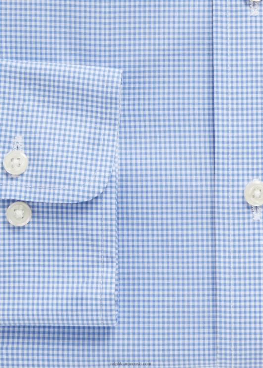 Ralph Lauren mehed kohandatud istuvusega poplinsärk PR0V678 mini sinine/valge