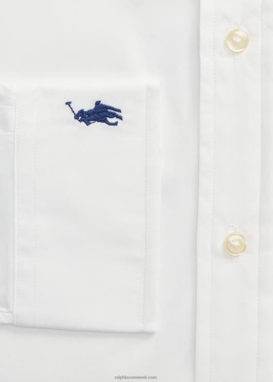 Ralph Lauren mehed kohandatud istuvusega poplinsärk PR0V8475 valge