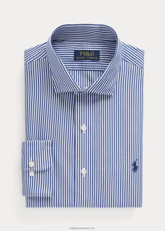 Ralph Lauren mehed kohandatud istuvusega poplinsärk PR0V8597 kuninglik/valge