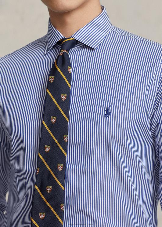 Ralph Lauren mehed kohandatud istuvusega poplinsärk PR0V8597 kuninglik/valge