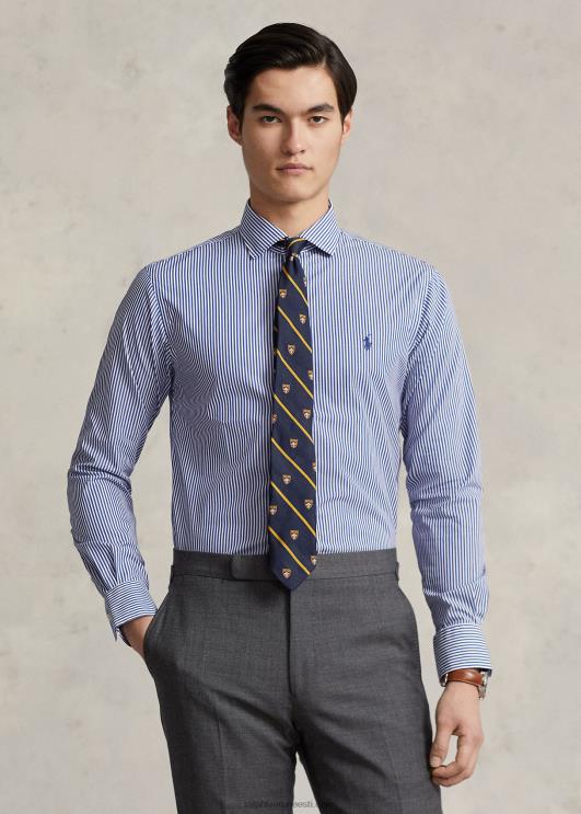 Ralph Lauren mehed kohandatud istuvusega poplinsärk PR0V8597 kuninglik/valge