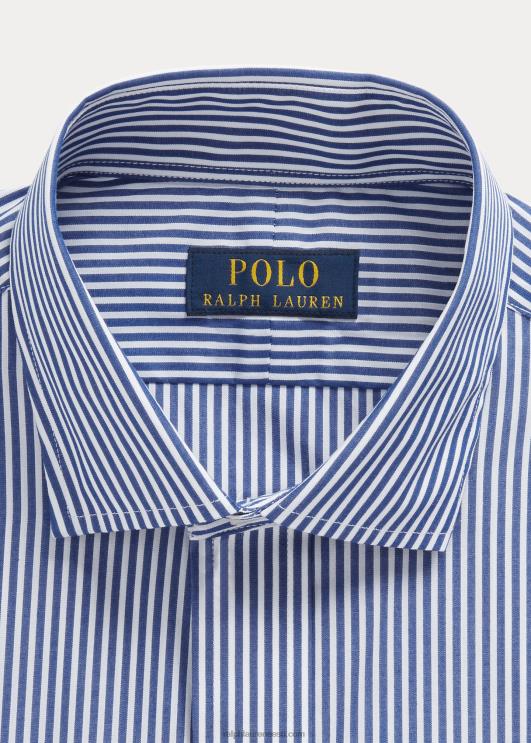 Ralph Lauren mehed kohandatud istuvusega poplinsärk PR0V8597 kuninglik/valge