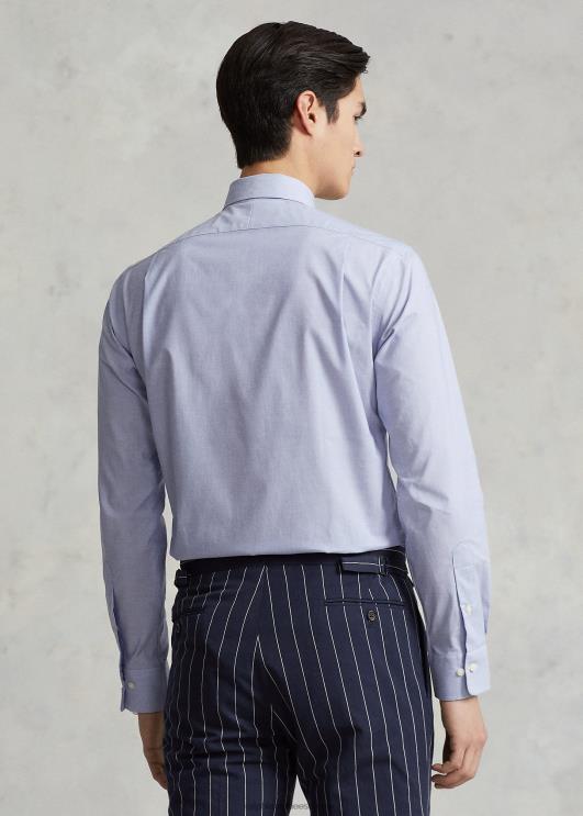 Ralph Lauren mehed kohandatud istuvusega poplinsärk PR0V892 helesinine/valge