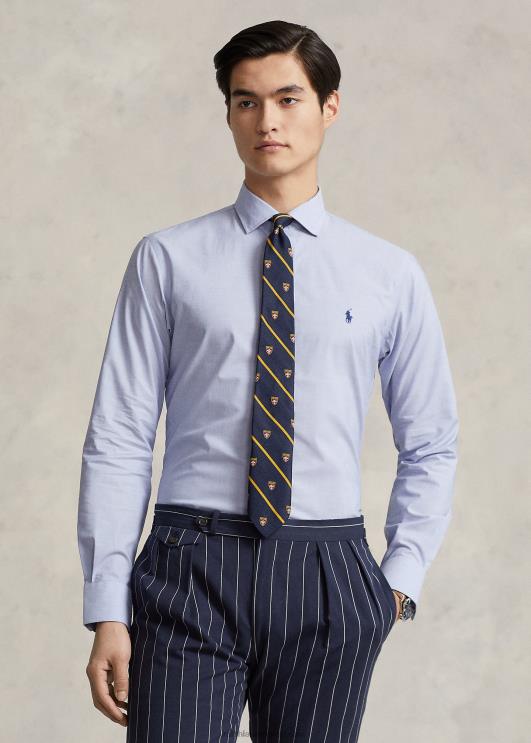 Ralph Lauren mehed kohandatud istuvusega poplinsärk PR0V892 helesinine/valge