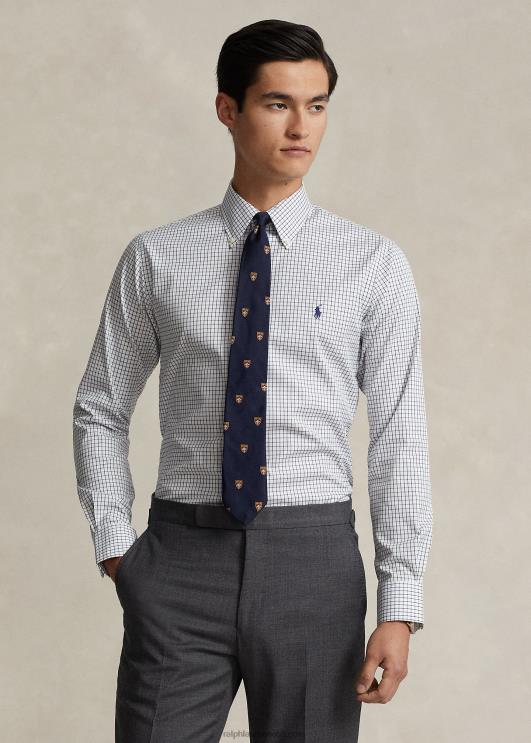 Ralph Lauren mehed kohandatud istuvusega tattersall oxfordi särk PR0V1249 lilla/valge multi