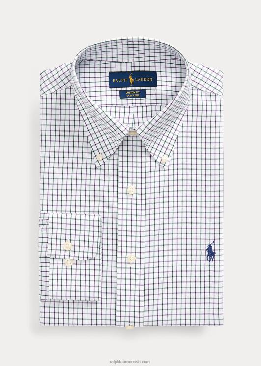 Ralph Lauren mehed kohandatud istuvusega tattersall oxfordi särk PR0V1249 lilla/valge multi