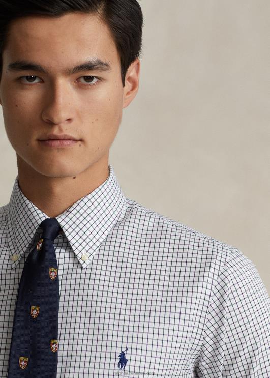 Ralph Lauren mehed kohandatud istuvusega tattersall oxfordi särk PR0V1249 lilla/valge multi