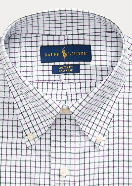 Ralph Lauren mehed kohandatud istuvusega tattersall oxfordi särk PR0V1249 lilla/valge multi