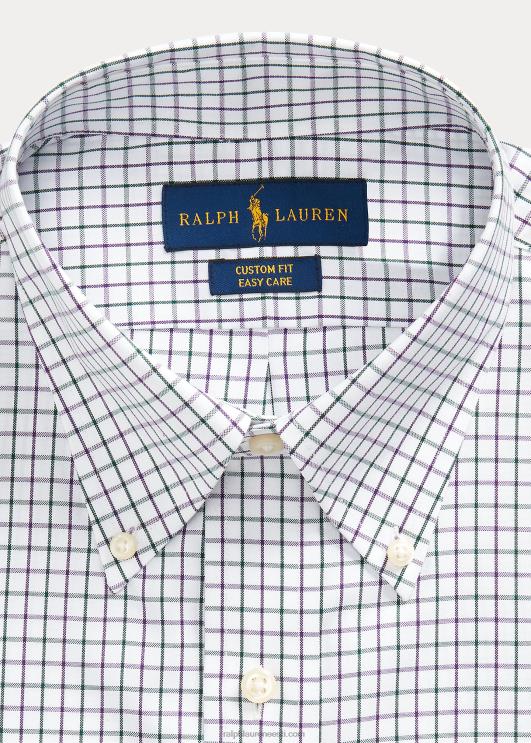 Ralph Lauren mehed kohandatud istuvusega tattersall oxfordi särk PR0V1249 lilla/valge multi