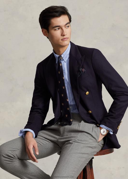 Ralph Lauren mehed kohandatud istuvusega triibulise tab kraega särk PR0V1196 sügis sinine/valge