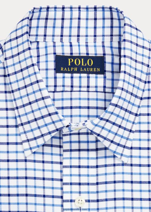 Ralph Lauren mehed kohandatud sobivusega ruuduline oxfordi särk PR0V1189 valge/sinine multi