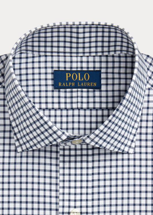 Ralph Lauren mehed kohandatud sobivusega ruuduline poplinsärk PR0V785 mereväe/valge