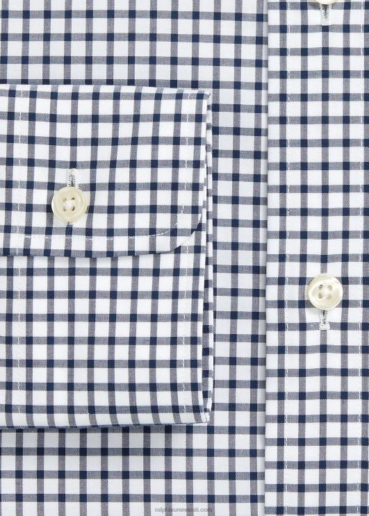 Ralph Lauren mehed kohandatud sobivusega ruuduline poplinsärk PR0V785 mereväe/valge