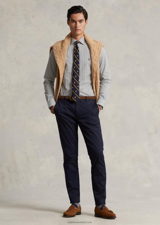 Ralph Lauren mehed kohandatud sobivusega ruuduline poplinsärk PR0V786 klassikaline tume/valge