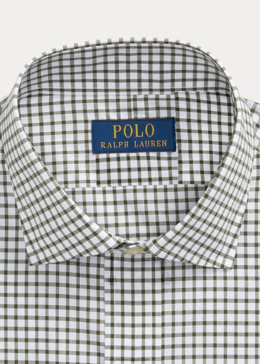 Ralph Lauren mehed kohandatud sobivusega ruuduline poplinsärk PR0V786 klassikaline tume/valge