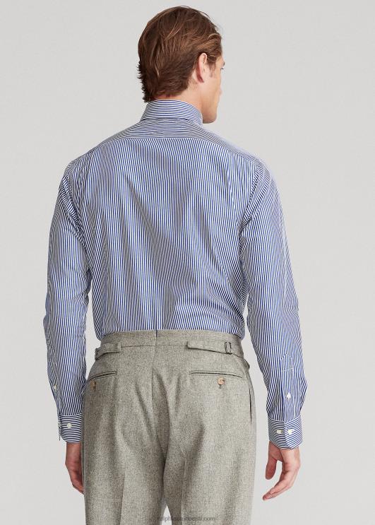 Ralph Lauren mehed regent custom fit triibuline poplinsärk PR0V603 kuninglik/valge