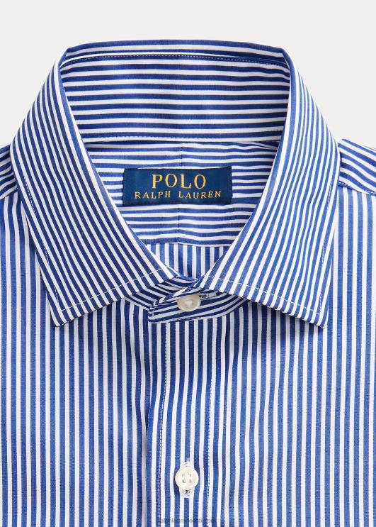 Ralph Lauren mehed regent custom fit triibuline poplinsärk PR0V603 kuninglik/valge