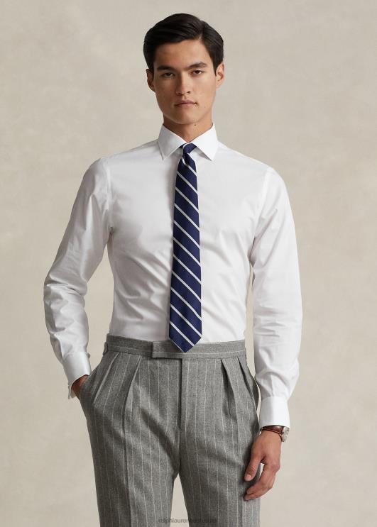 Ralph Lauren mehed regent slim fit popliinist prantsuse mansetiga särk PR0V680 valge