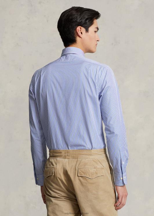 Ralph Lauren mehed regent slim fit triibuline poplinsärk PR0V1263 koobaltsinine/valge