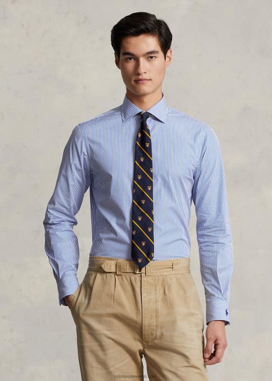 Ralph Lauren mehed regent slim fit triibuline poplinsärk PR0V1263 koobaltsinine/valge