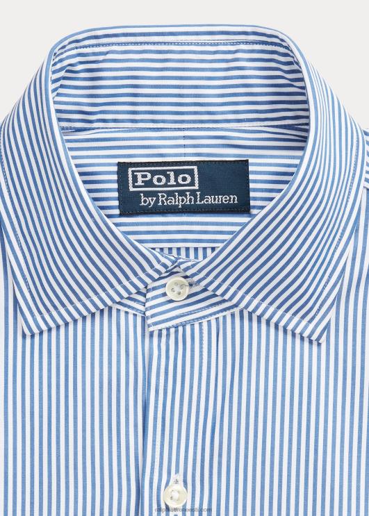 Ralph Lauren mehed regent slim fit triibuline poplinsärk PR0V1263 koobaltsinine/valge