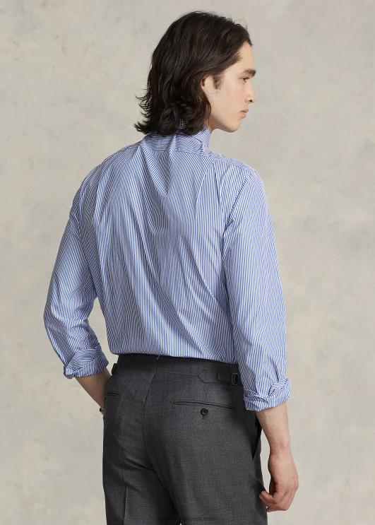 Ralph Lauren mehed regent slim fit triibuline poplinsärk PR0V8619 koobaltsinine/valge