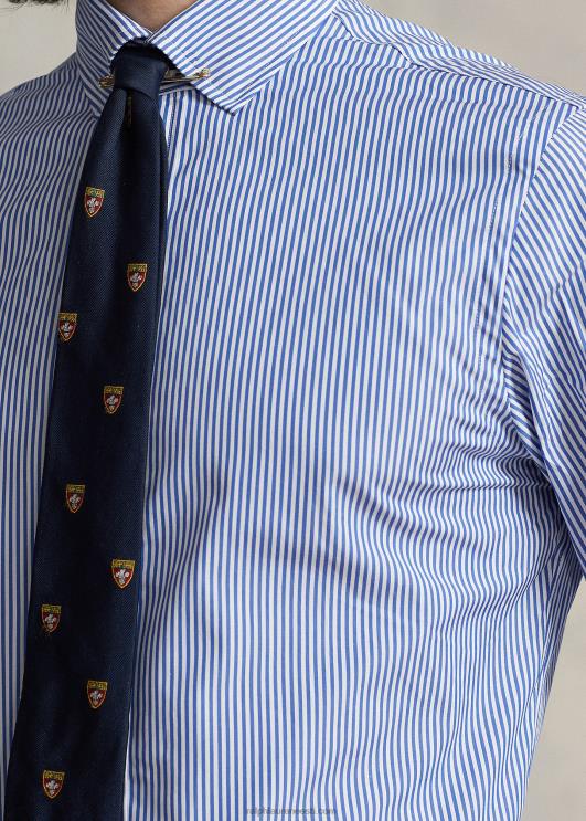 Ralph Lauren mehed regent slim fit triibuline poplinsärk PR0V8619 koobaltsinine/valge