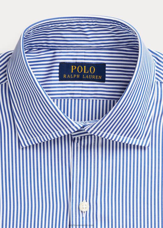 Ralph Lauren mehed regent slim fit triibuline poplinsärk PR0V8619 koobaltsinine/valge
