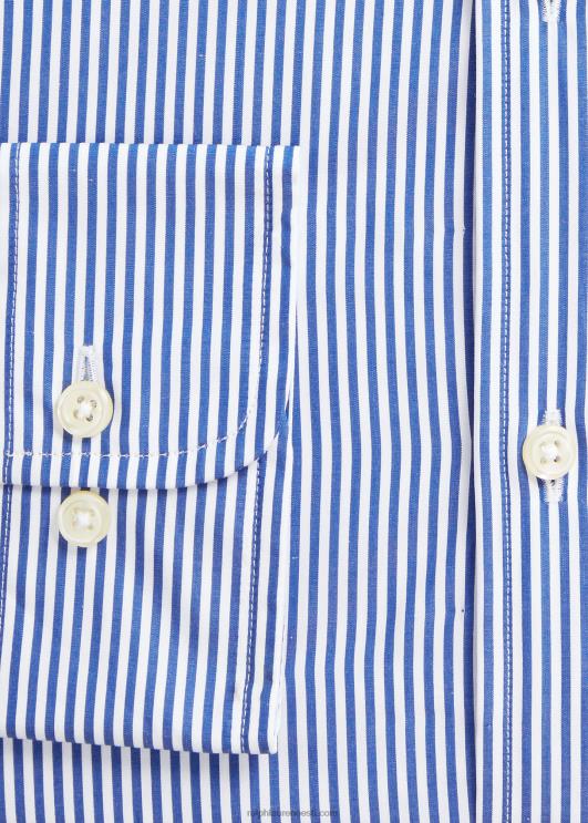 Ralph Lauren mehed regent slim fit triibuline poplinsärk PR0V8619 koobaltsinine/valge