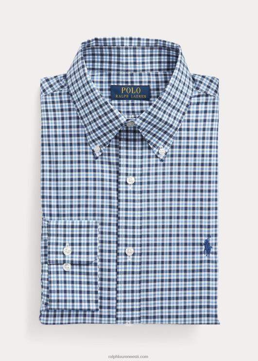 Ralph Lauren mehed slim fit ruuduline poplinsärk PR0V1141 mereväe multi