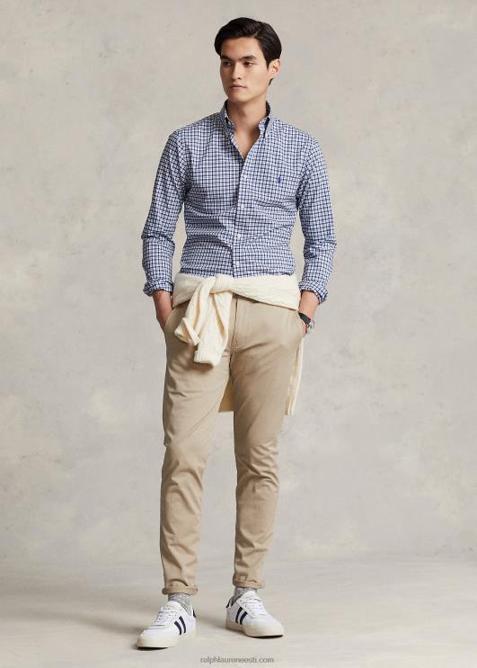 Ralph Lauren mehed slim fit ruuduline poplinsärk PR0V1141 mereväe multi